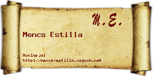 Mencs Estilla névjegykártya